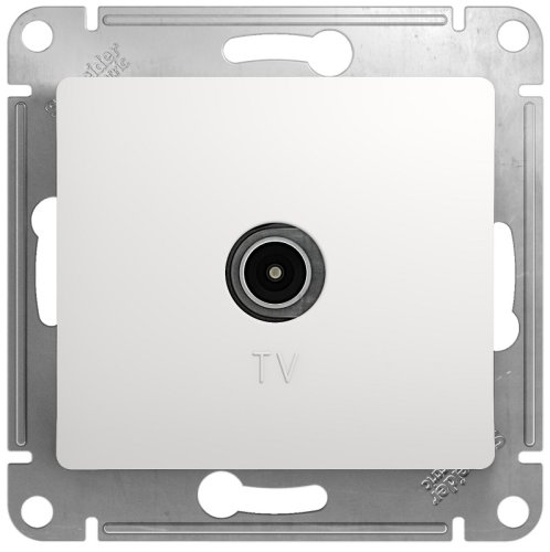 Розетка TV Оконечная без рамки Systeme Electric Glossa 1-м. белый картинка